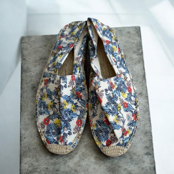 SOLUDOS Floral Espadrilles Flats Size 37 / US 7 NEW NWOB - Picture 1 of 8